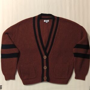 525 America Burgundy and Black Cardigan Sweater SizeXS